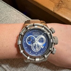 Invicta Reserve Blue and Silver Chronograph Watch